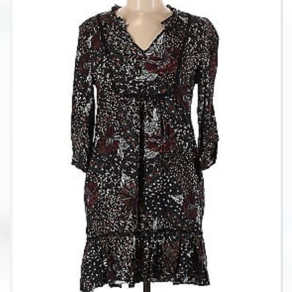 Tribal Femme Ruffle Hem Boho Floral Print Dress Extra Large - Picture 1 of 10